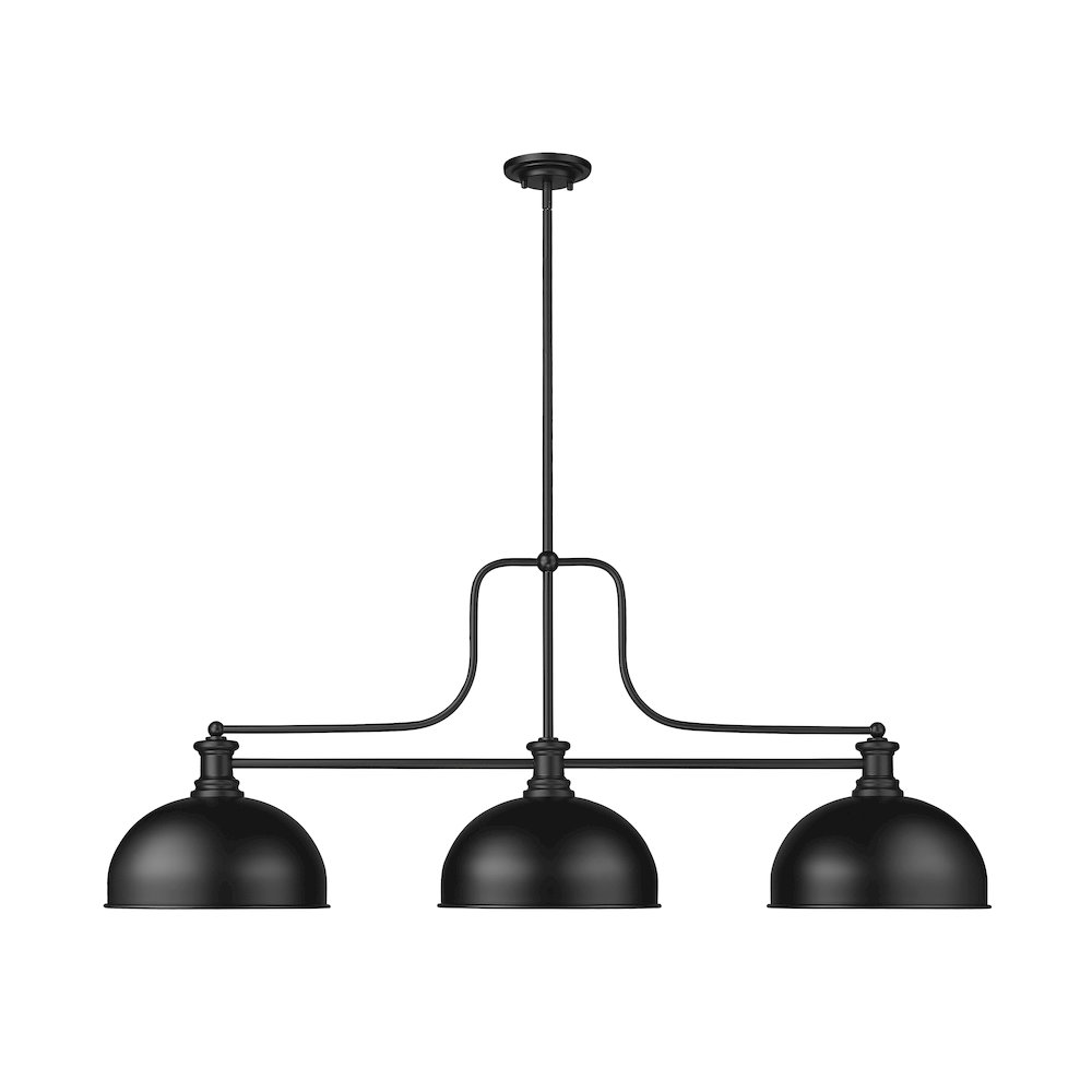 Z-Lite Melange 3 Light Billiard, Steel Frame, Matte Black Shade Color. Picture 2