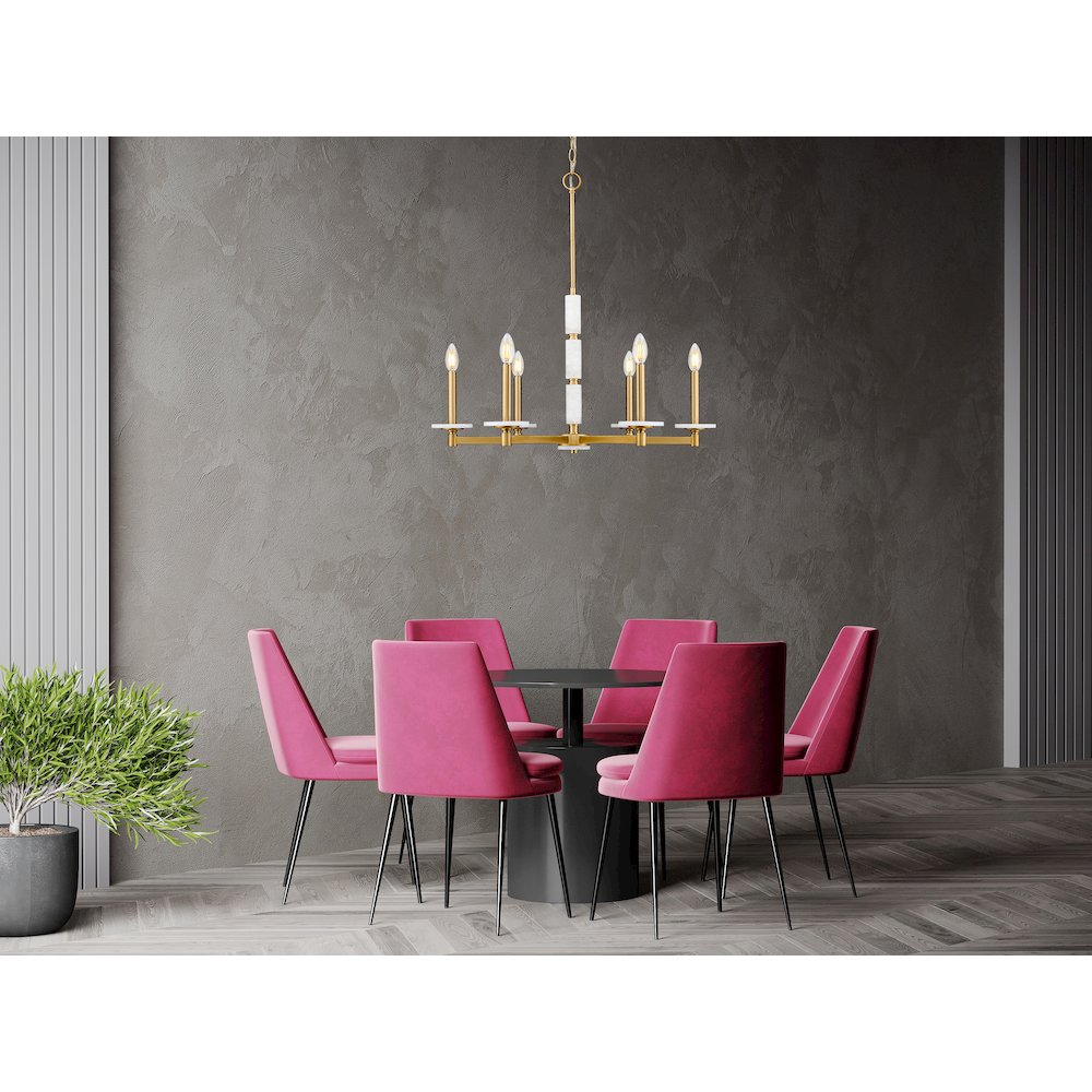 Z-Lite Kaden 6 Light Chandelier in Modern Gold color, Steel frame. Picture 6