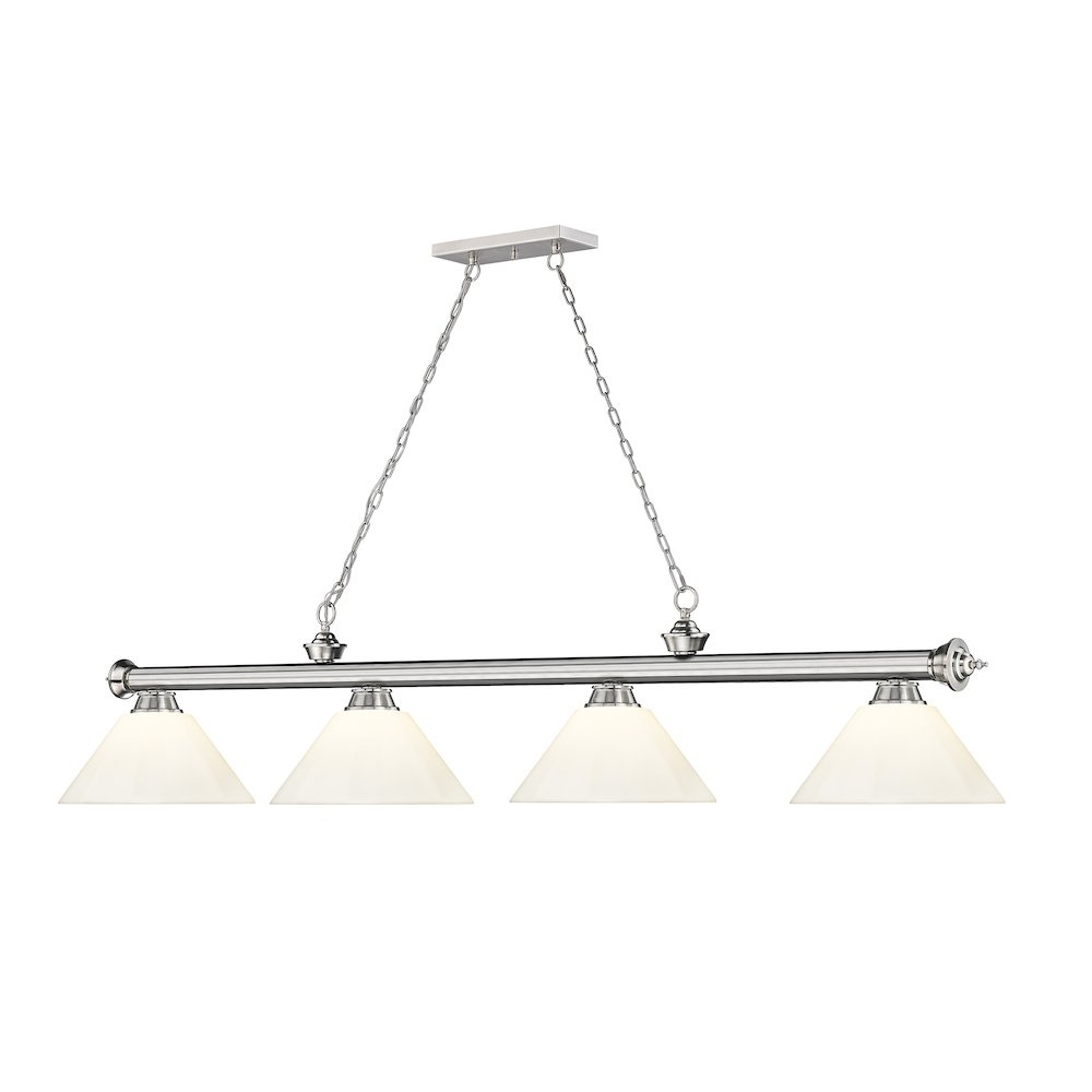 Z-Lite Cordon 4 Light Billiard, Steel Frame, White Shade Color. Picture 3