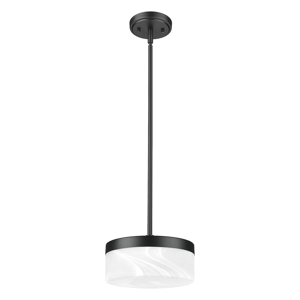 Z-Lite 1 Light Pendant, Matte Black. Picture 7