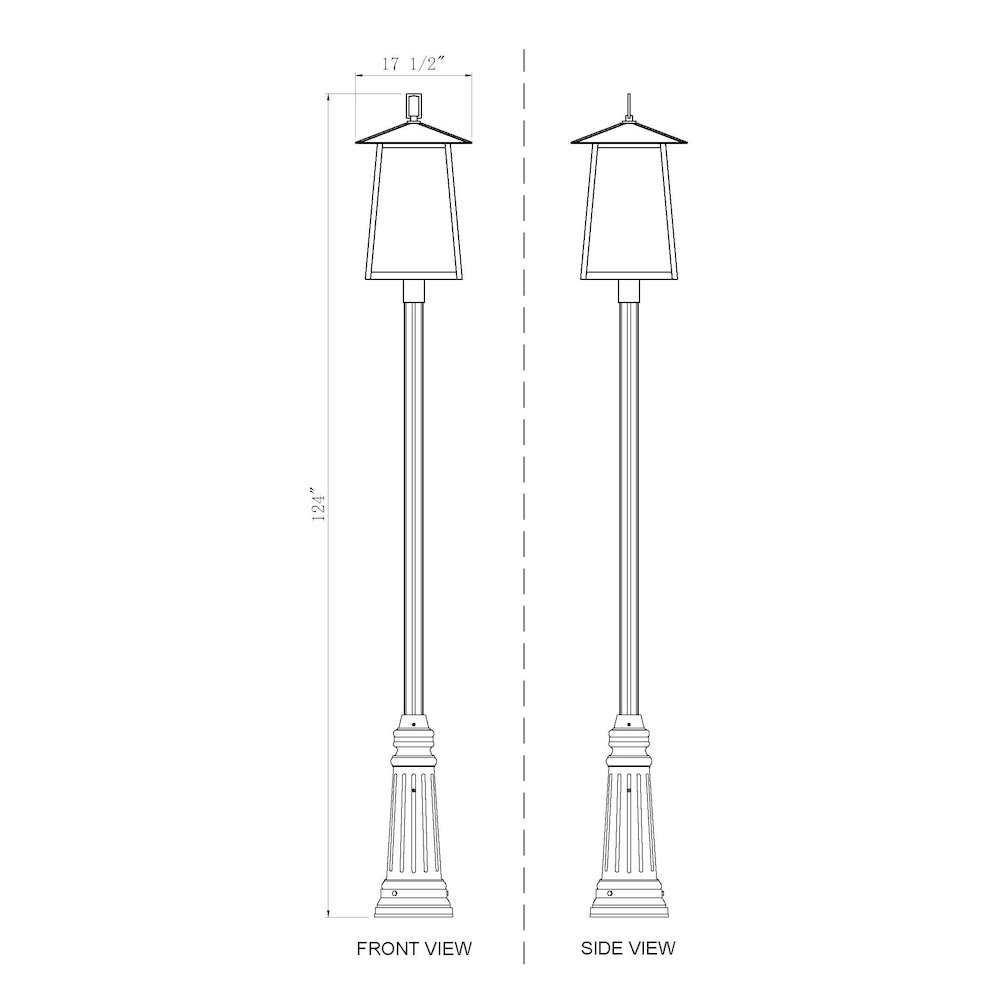 Z-Lite Rainer 6 Light Outdoor Post Mounted Fixture, Black. Picture 8