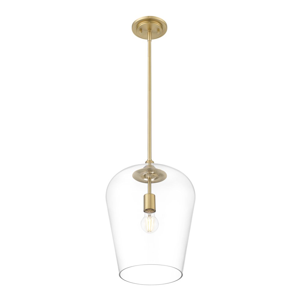 Z-Lite 1 Light Pendant, Burnished Brass. Picture 2