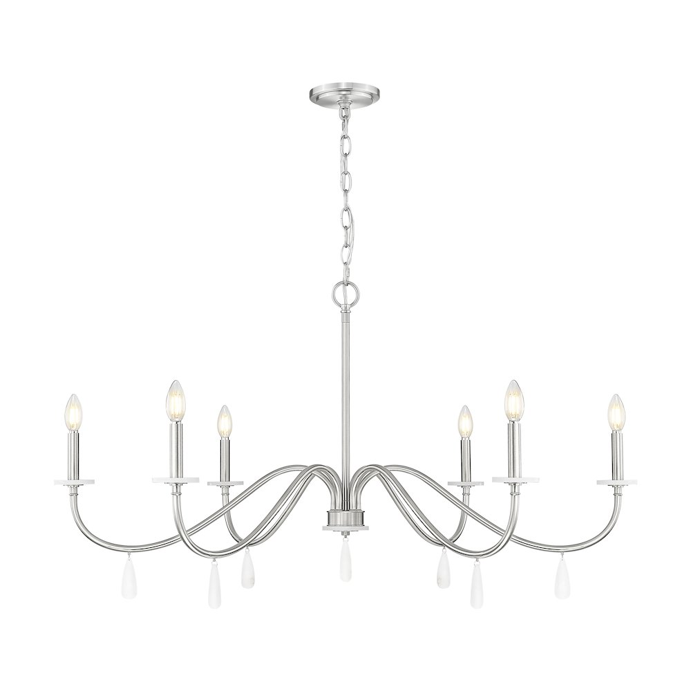 Z-Lite 6 Light Chandelier, Brushed Nickel. Picture 1