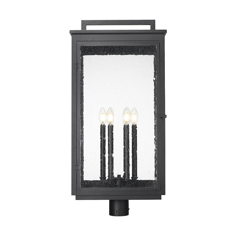Z-Lite Hartwell 6 Light Outdoor Post Mount Fixture in Sand Black color. Picture 3