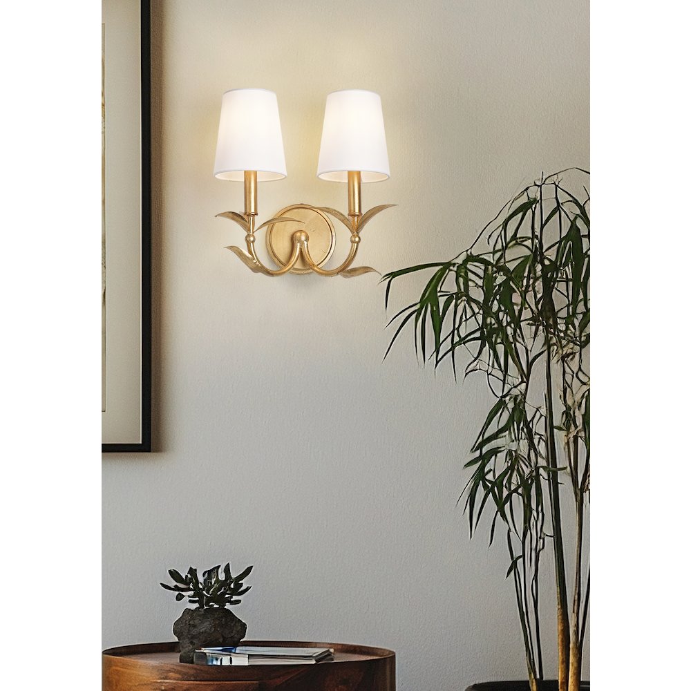 Z-Lite 2 Light Wall Sconce, Gold Leaf. Picture 5