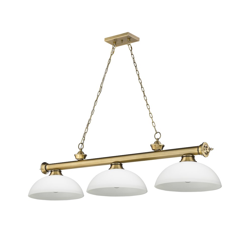 Z-Lite Cordon 3 Light Billiard, Steel Frame, Matte Opal Shade Color. Picture 5