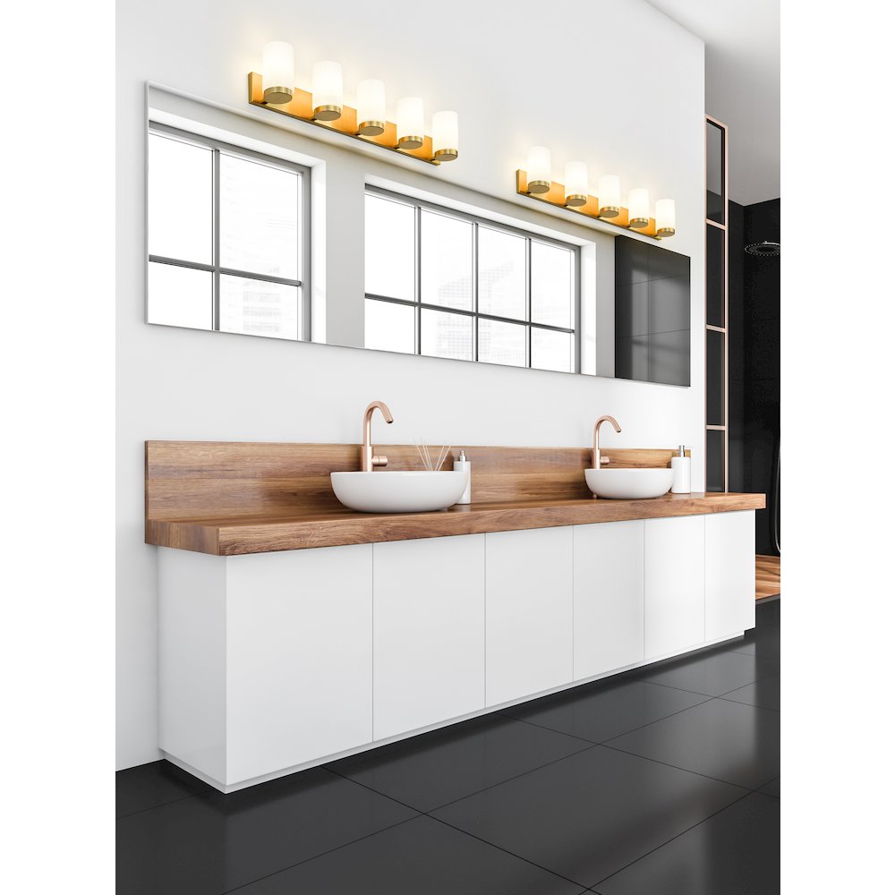 Z-Lite Burk 5 Light Vanity, Luxe Gold. Picture 7
