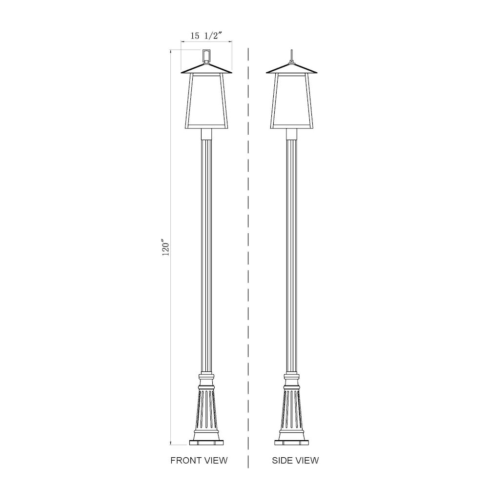 Z-Lite 5 Light Outdoor Post Mounted Fixture. Picture 8