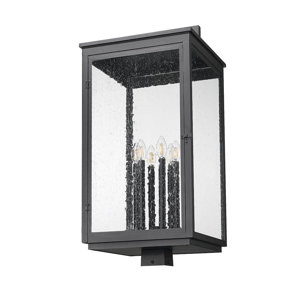 Z-Lite Hartwell 6 Light Outdoor Post Mount Fixture in Sand Black color. Picture 5