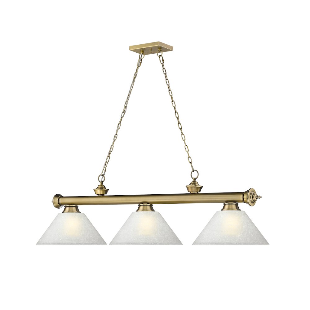 Z-Lite Cordon 3 Light Billiard, Steel Frame, White Linen Shade Color. Picture 3