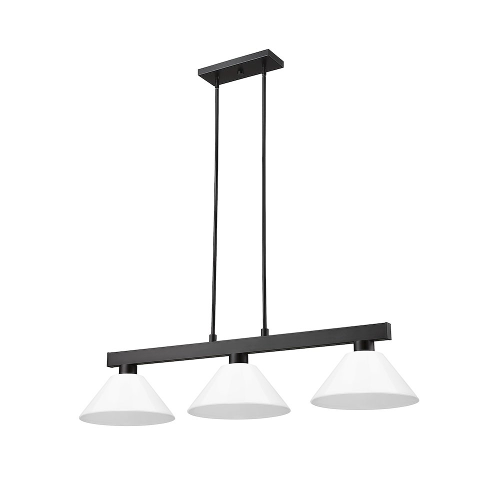 Z-Lite Cobalt 3 Light Billiard, Steel Frame, White Shade Color. Picture 5
