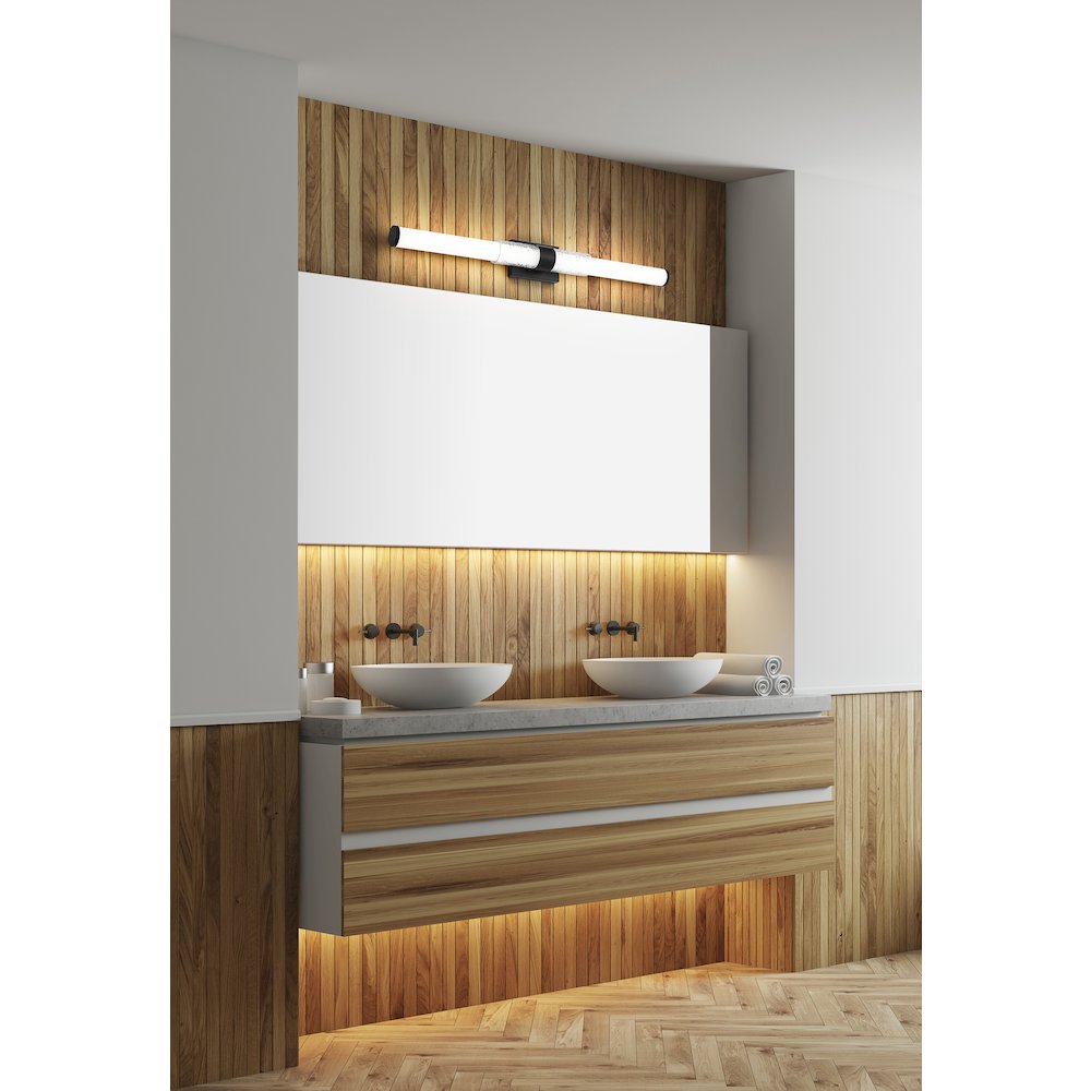 Z-Lite Egon 1 Light Vanity in Matte Black color, Steel frame. Picture 6