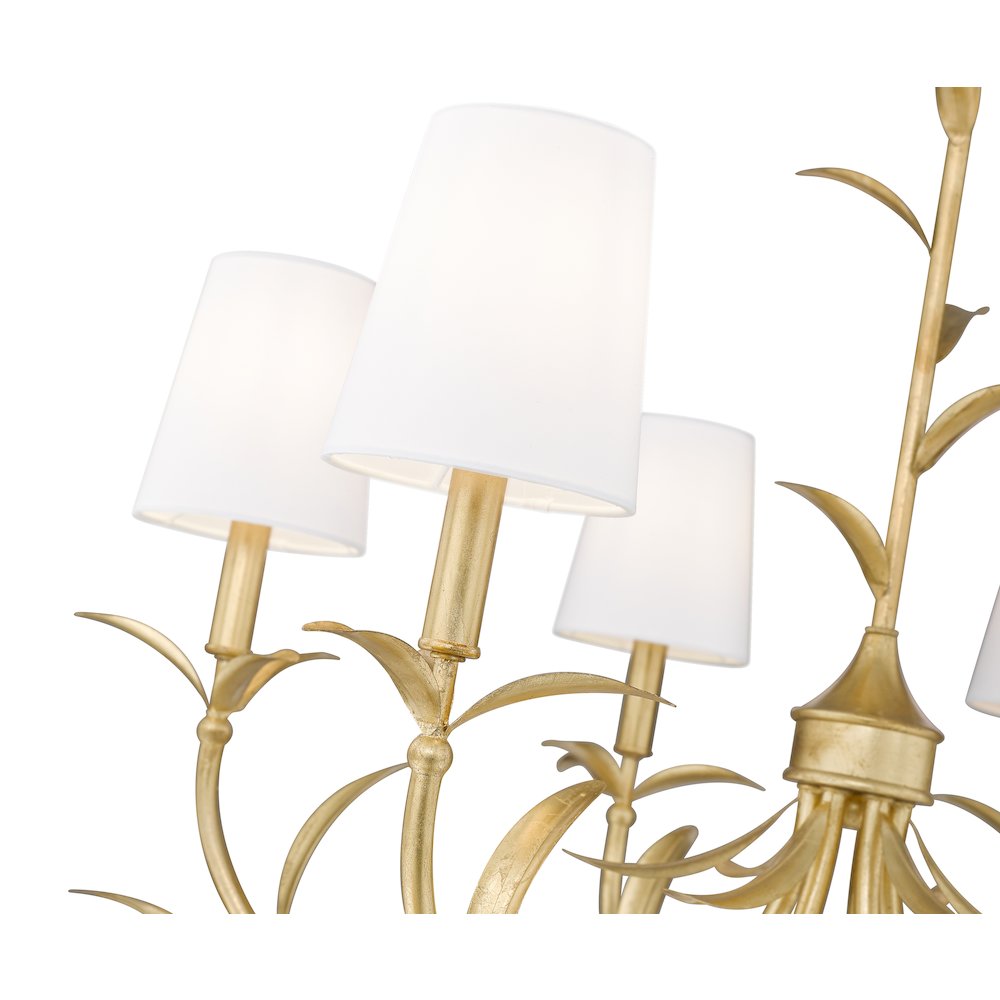 Z-Lite 6 Light Chandelier, Gold Leaf. Picture 4