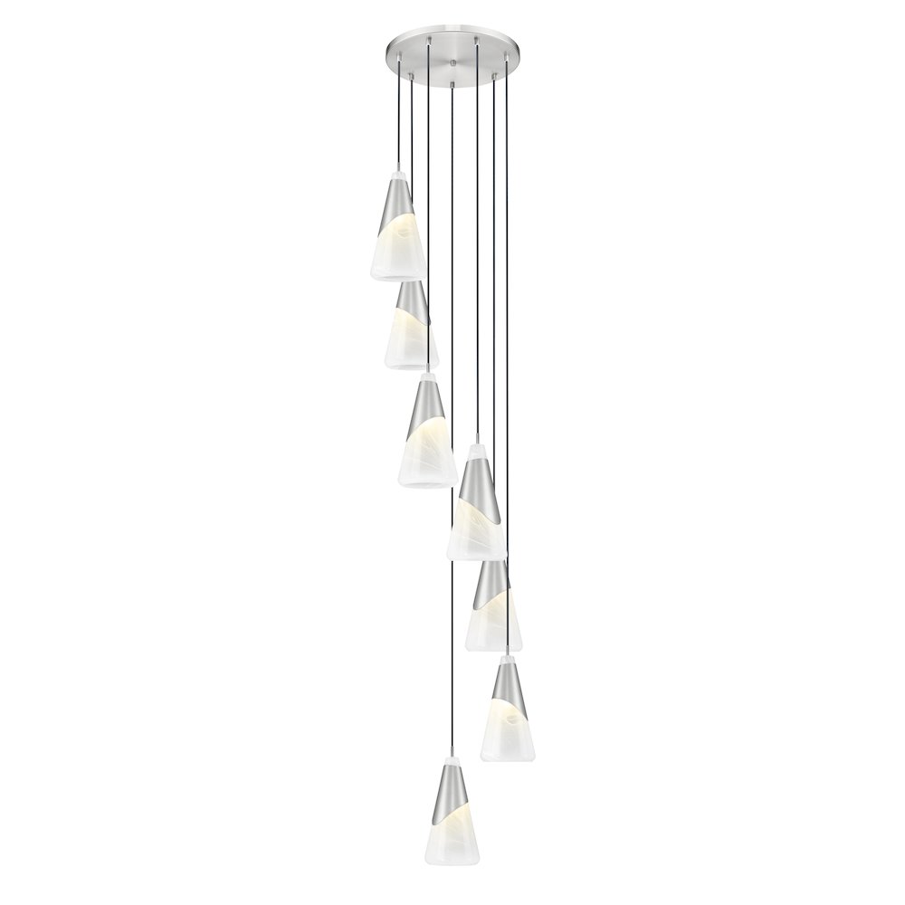 Z-Lite Aimie 7 Light Chandelier, Brushed Nickel. Picture 3