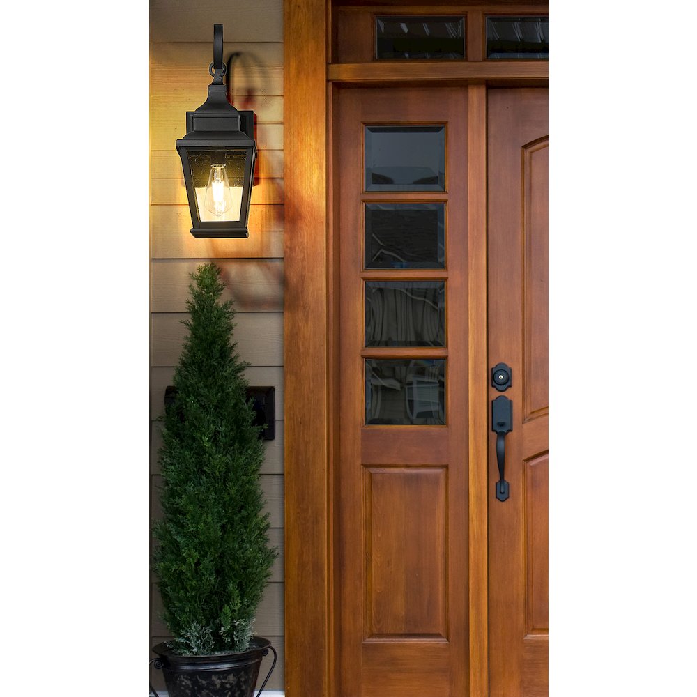 Z-Lite 1 Light Outdoor Wall Light, Sand Black. Picture 6