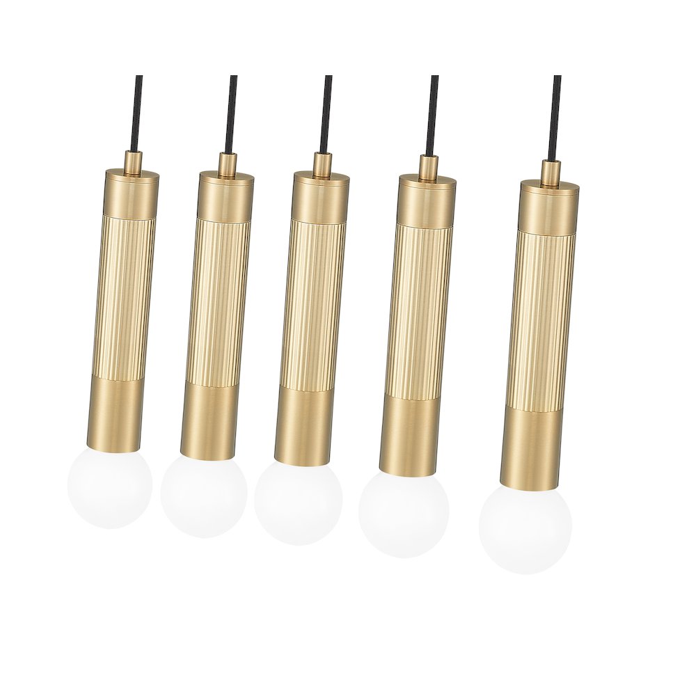 Z-Lite Stari 5 Light Linear Chandelier in Modern Gold color, Steel frame. Picture 4