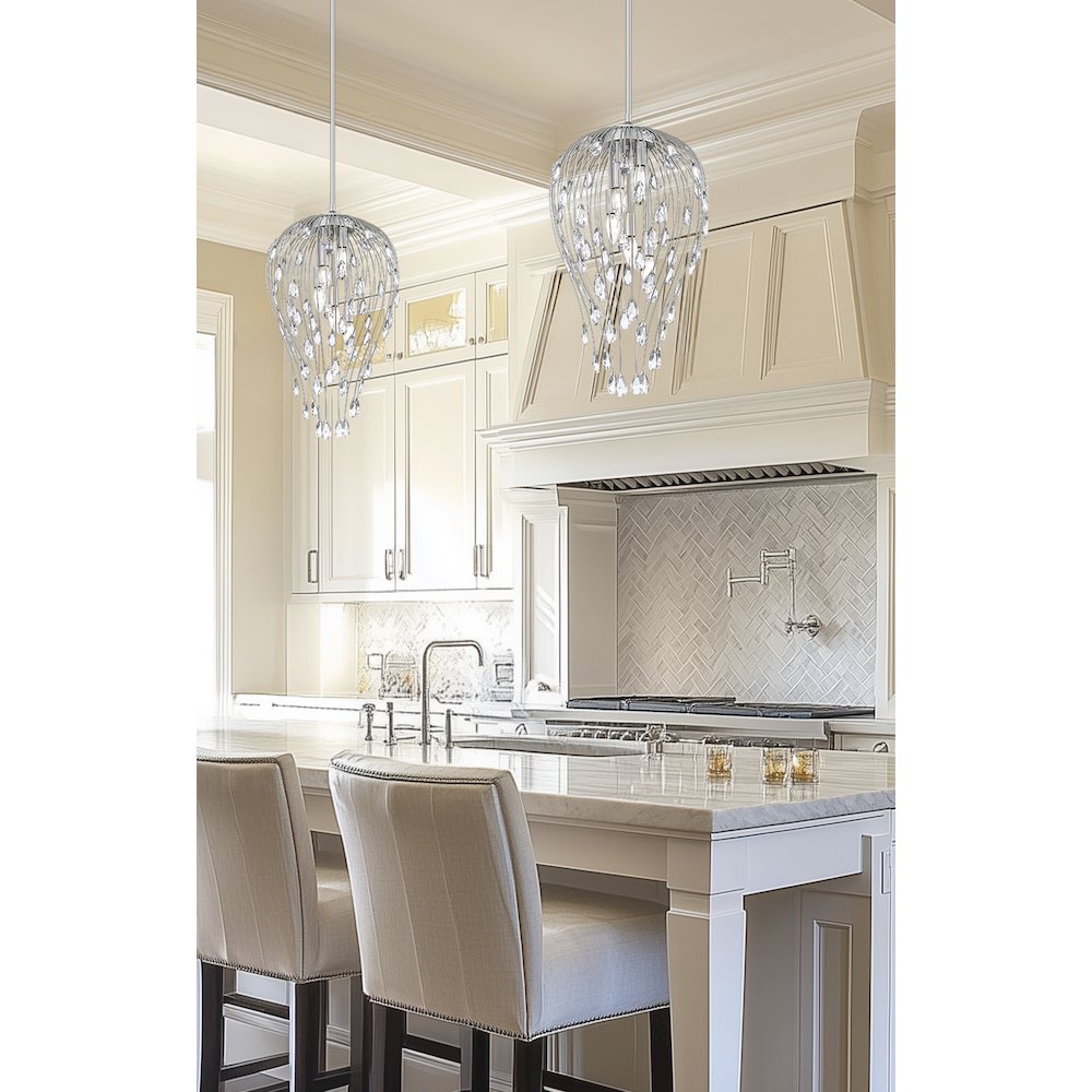 Z-Lite 5 Light Pendant, Brushed Nickel. Picture 6