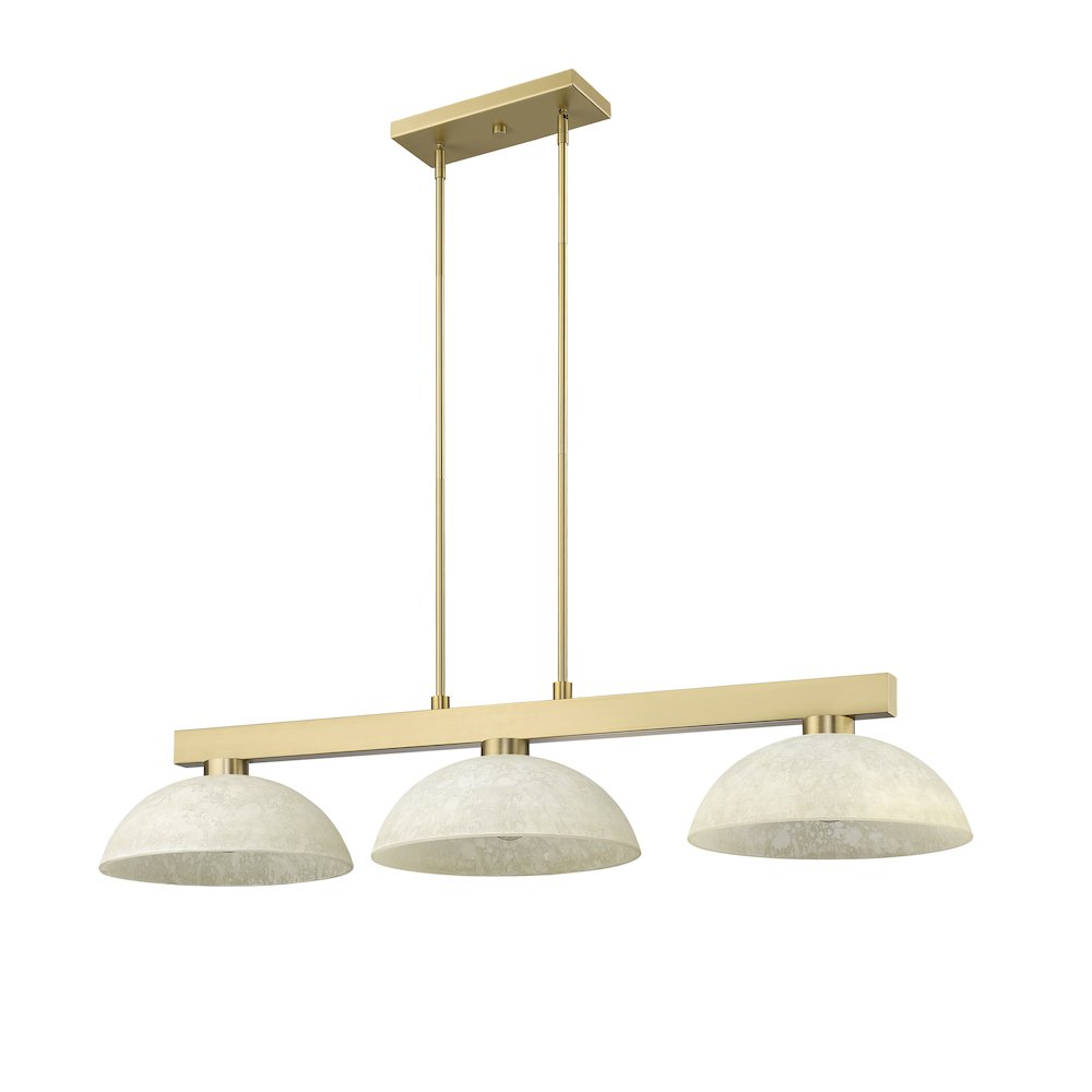 Z-Lite Cobalt 3 Light Billiard, Steel Frame, Golden Mottle Shade Color. Picture 5