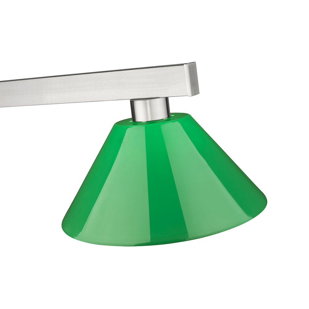 Z-Lite Cobalt 3 Light Billiard, Steel Frame, Green Shade Color. Picture 4