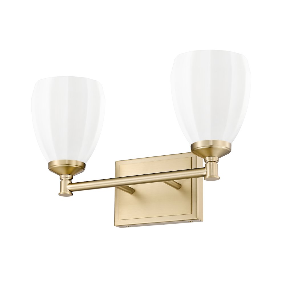 Z-Lite Oren 2 Light Vanity in Modern Gold color, Steel frame. Picture 5