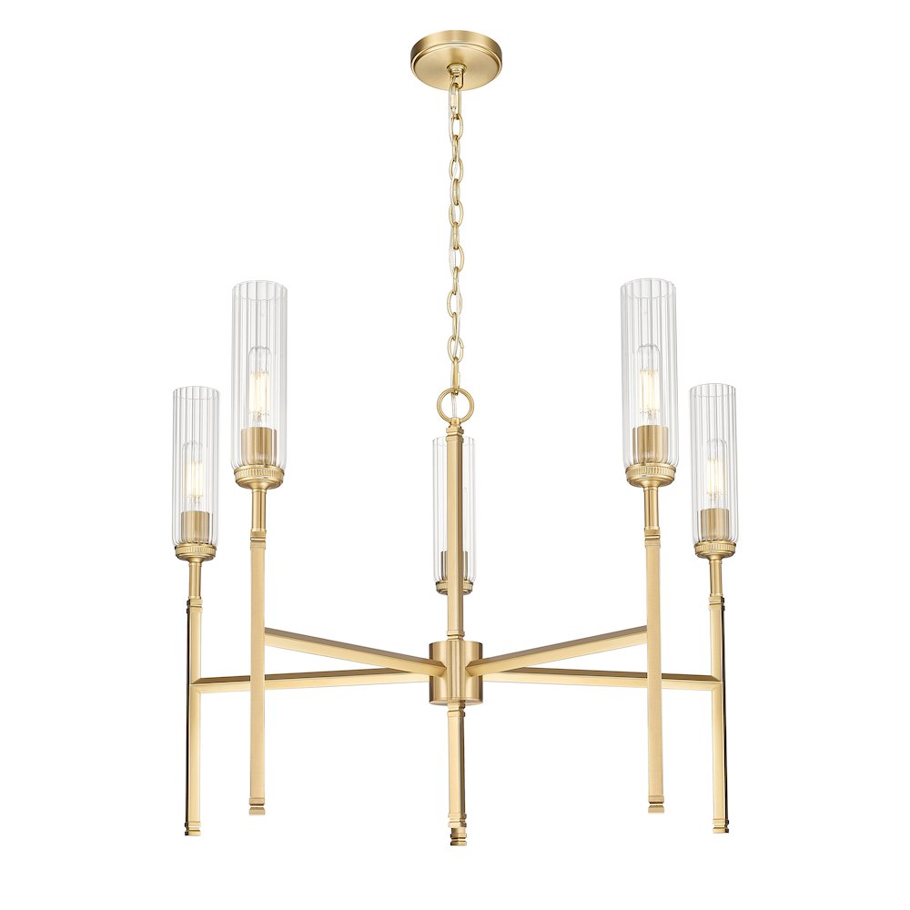 Z-Lite 5 Light Chandelier, Modern Gold. Picture 3