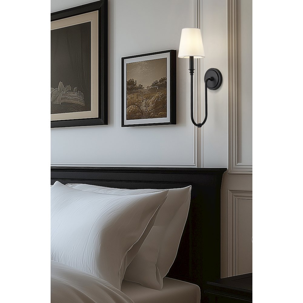 Z-Lite 1 Light Wall Sconce, Matte Black. Picture 6