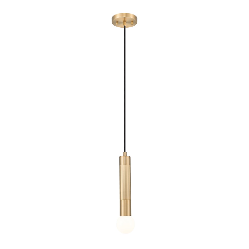 Z-Lite Stari 1 Light Pendant in Modern Gold color, Steel frame. Picture 1