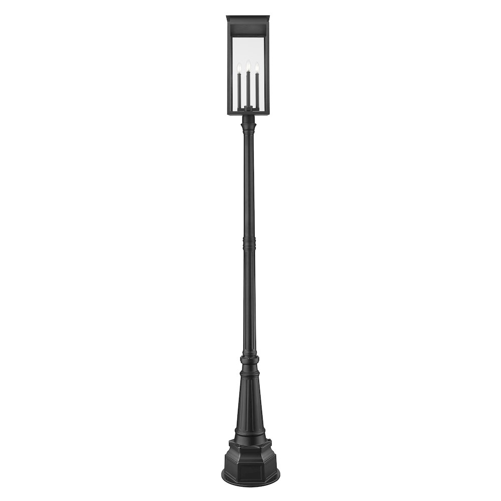 Z-Lite Nova 4 Light Outdoor Post Mounted Fixture, Black. Picture 2
