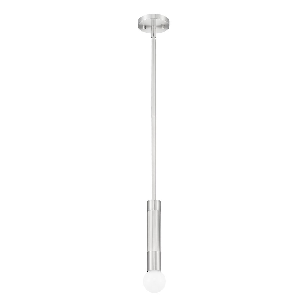 Z-Lite Stari 1 Light Pendant in Brushed Nickel color, Steel frame. Picture 5