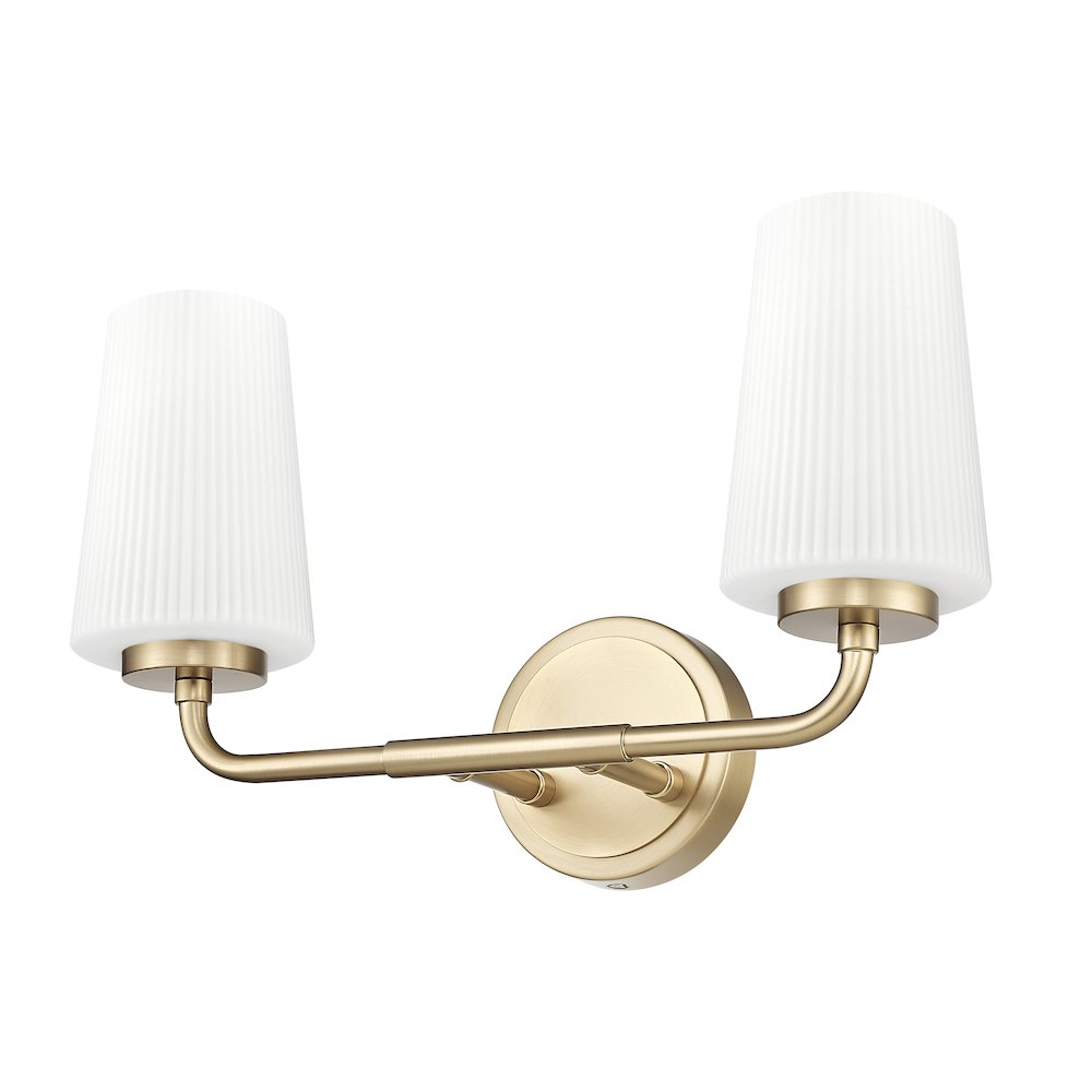 Z-Lite Montford 2 Light Vanity in Modern Gold color, Steel frame. Picture 5