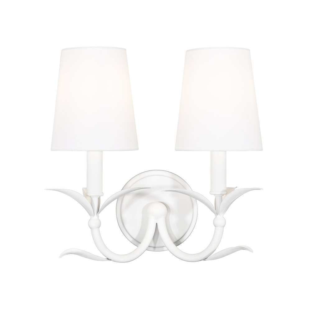 Z-Lite 2 Light Wall Sconce, Textured White. Picture 3