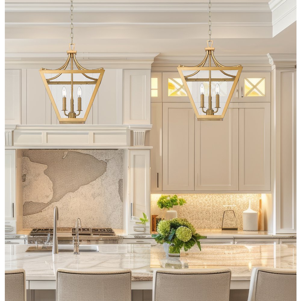 Z-Lite 3 Light Chandelier, Rubbed Brass. Picture 6