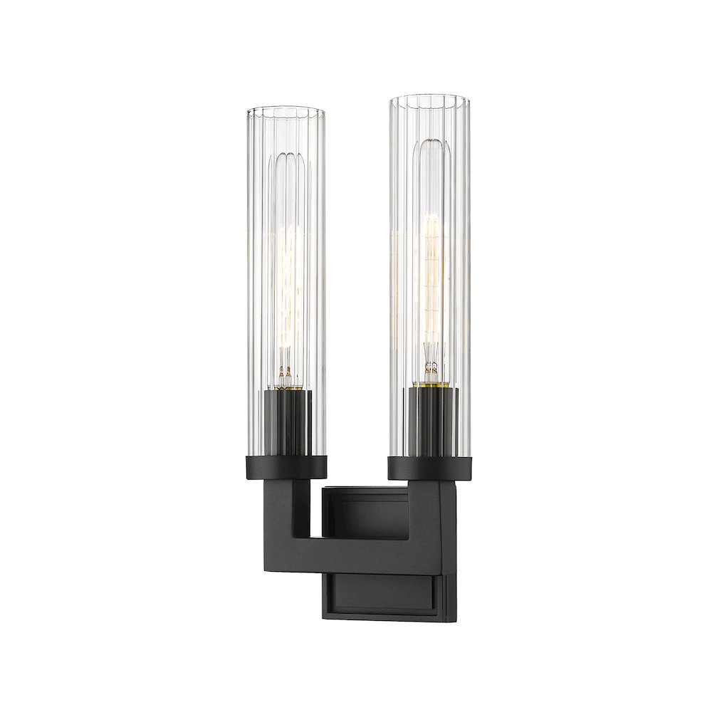 Z-Lite Beau 2 Light Wall Sconce in Bronze  Frame Finish. Picture 1