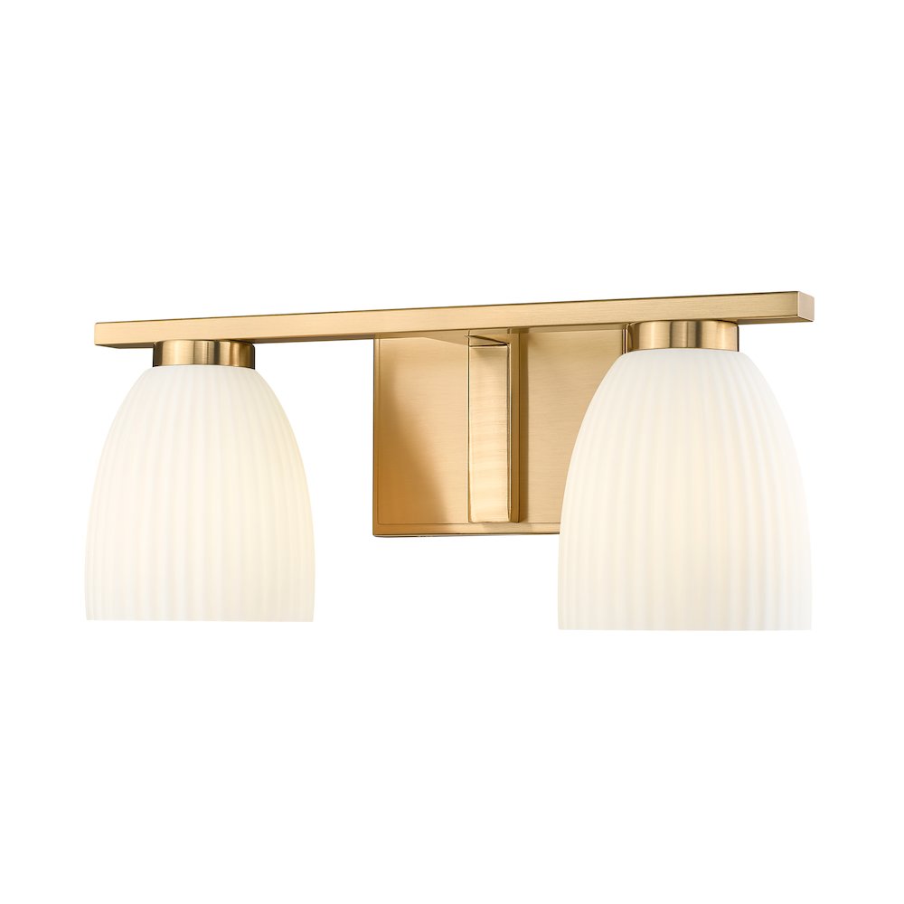 Z-Lite Naya 2 Light Vanity in Modern Gold color, Steel frame. Picture 1