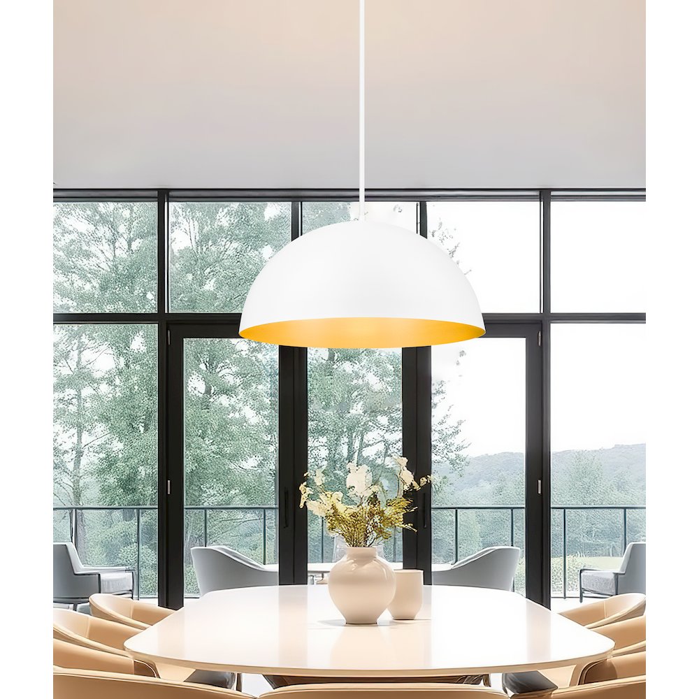 Z-Lite 3 Light Pendant, Matte White. Picture 5