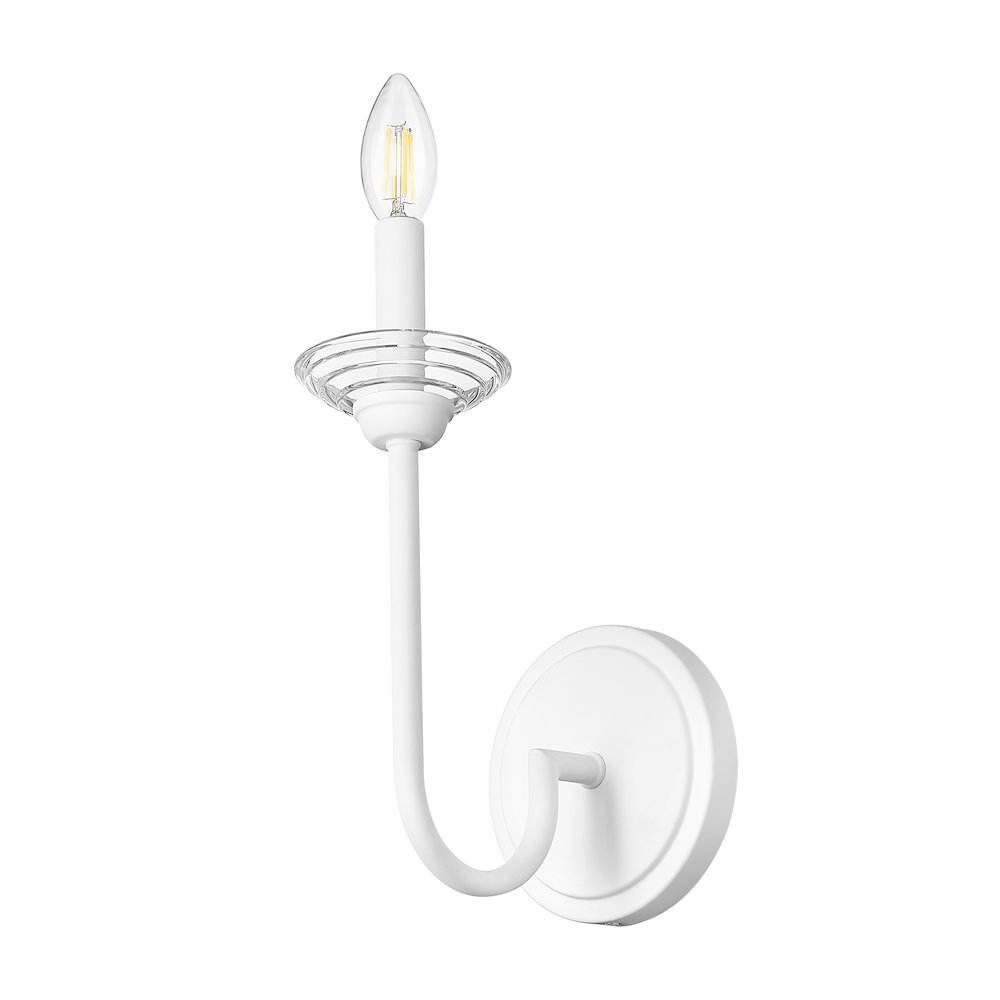 Z-Lite Allistair 1 Light Wall Sconce in Textured White color, Steel frame. Picture 5