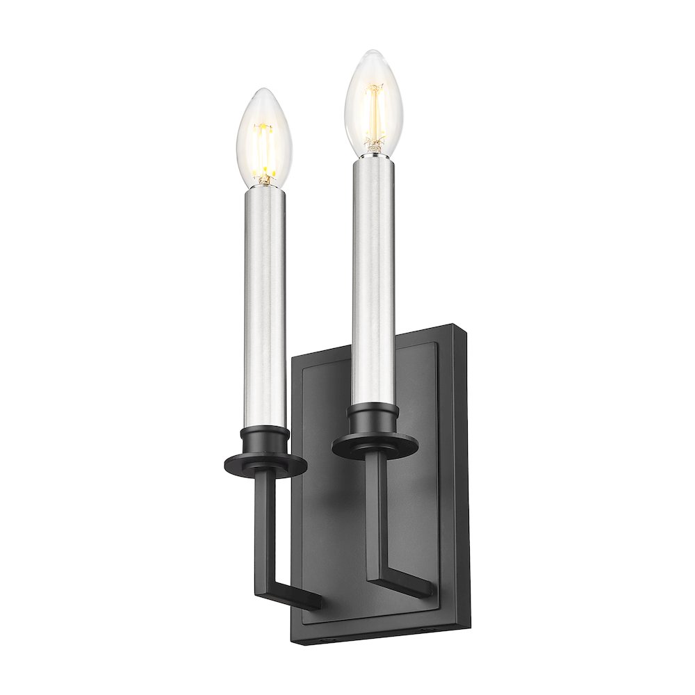 Z-Lite 1 Light Wall Sconce, Matte Black. Picture 2