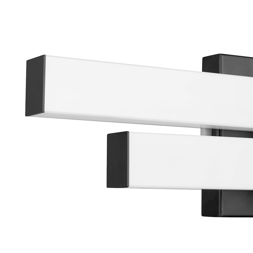 Z-Lite Zane 2 Light Vanity in Matte Black Frame Finish. Picture 4