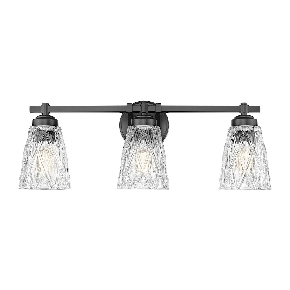 Z-Lite 3 Light Vanity, Matte Black. Picture 2