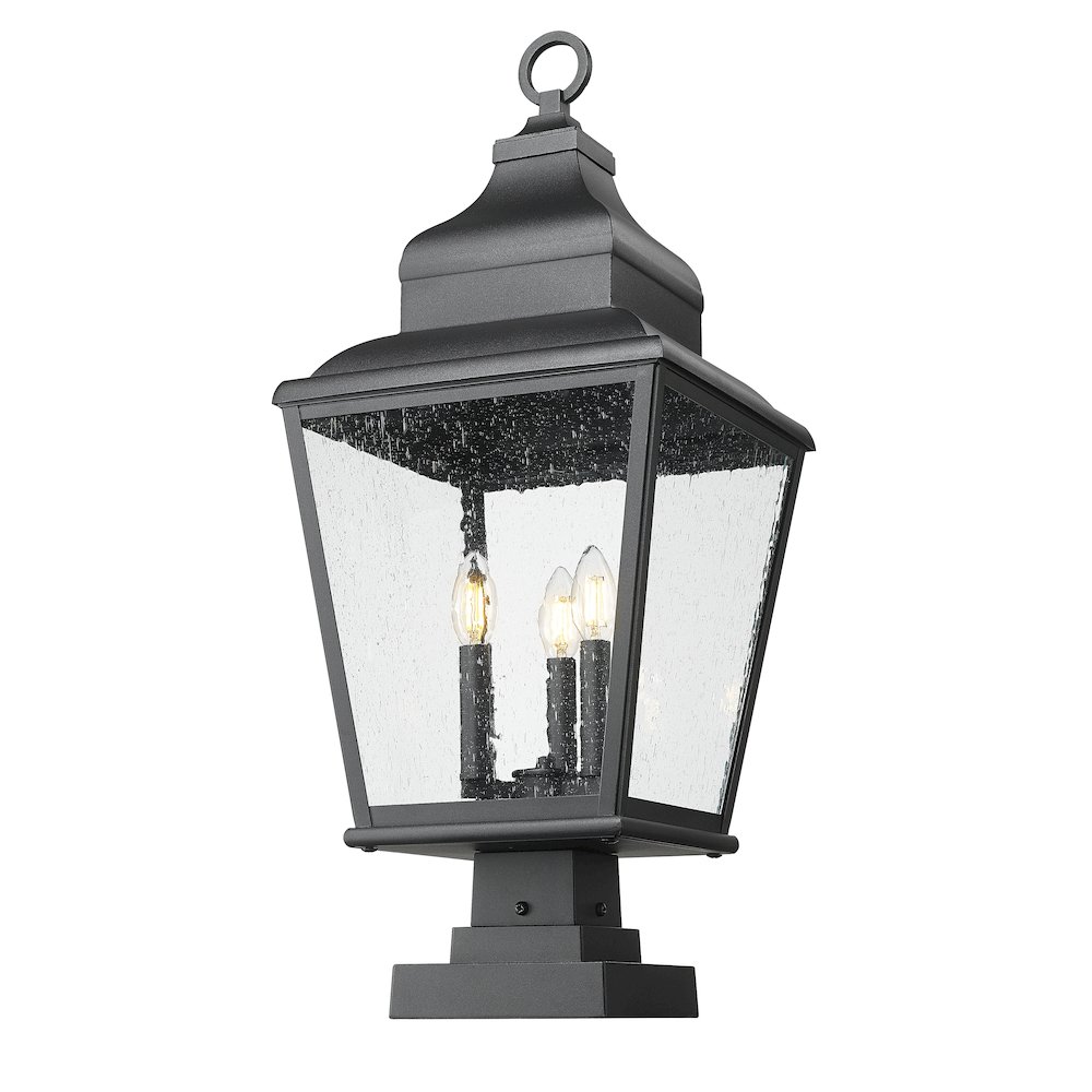 Z-Lite 3 Light Outdoor Pier Mounted Fixture, Sand Black. Picture 3