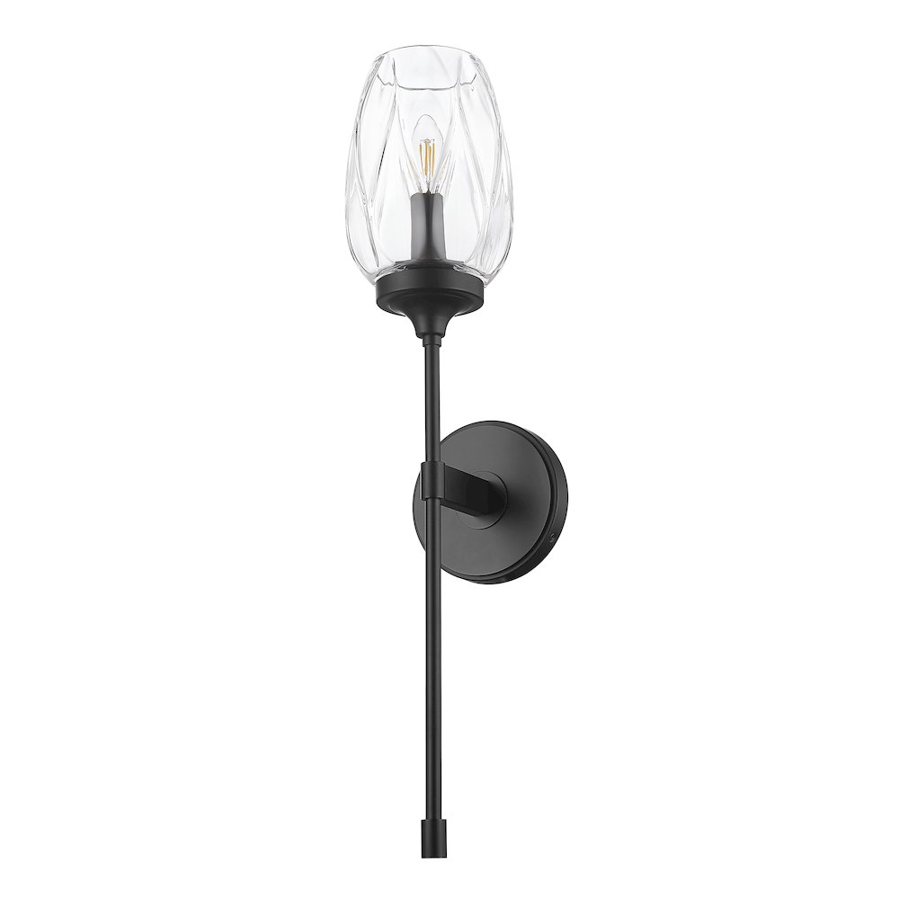 Z-Lite 1 Light Wall Sconce, Matte Black. Picture 7
