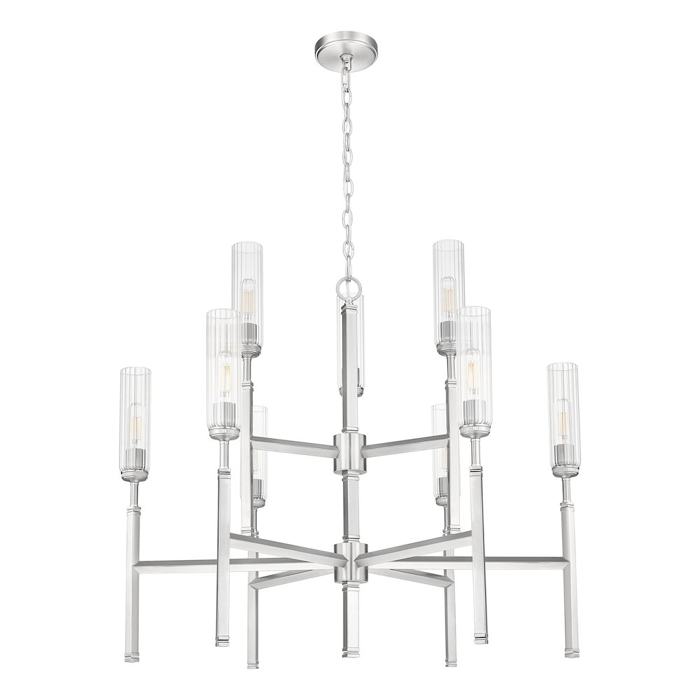 Z-Lite 9 Light Chandelier, Brushed Nickel. Picture 7