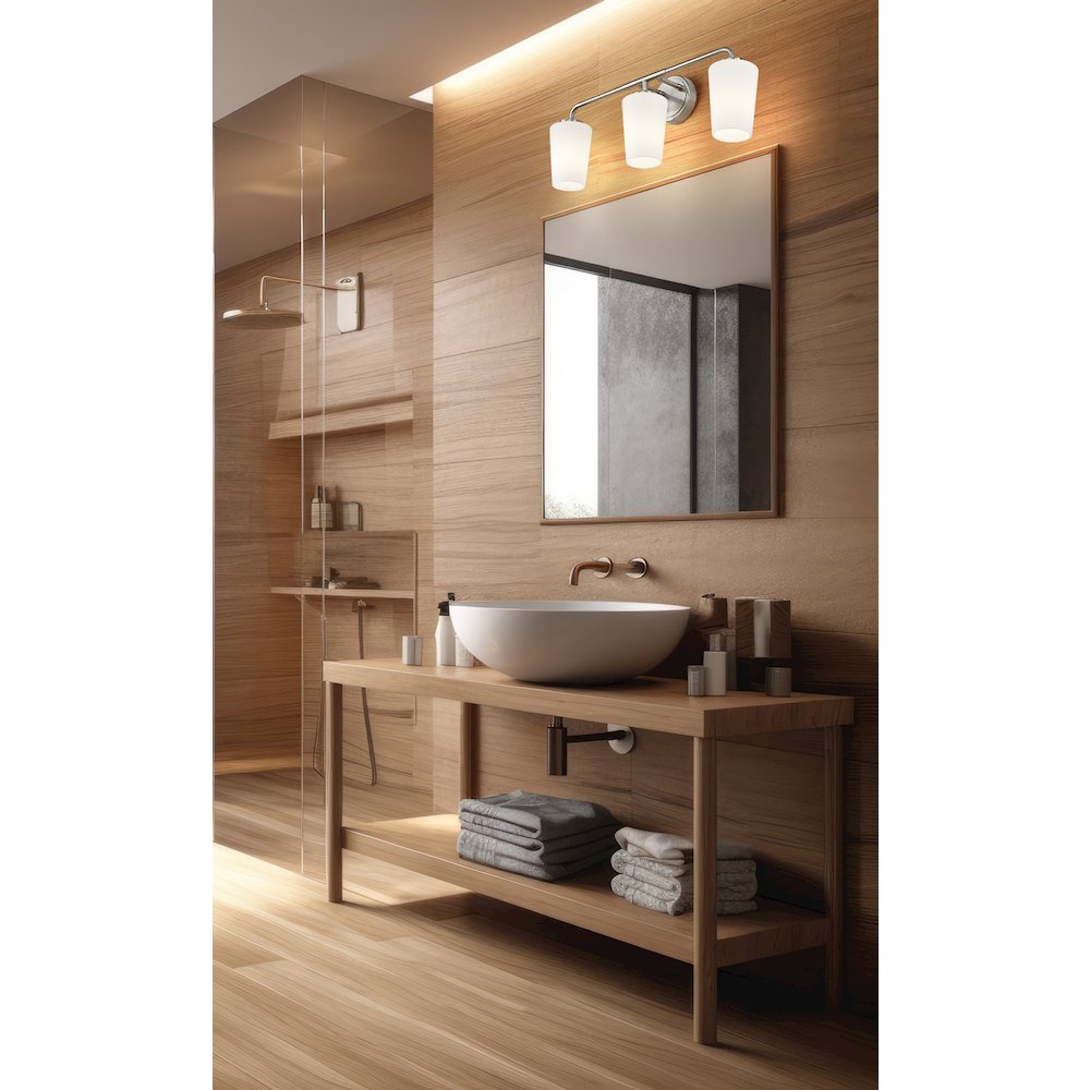Z-Lite Montford 3 Light Vanity in Brushed Nickel color, Steel frame. Picture 6