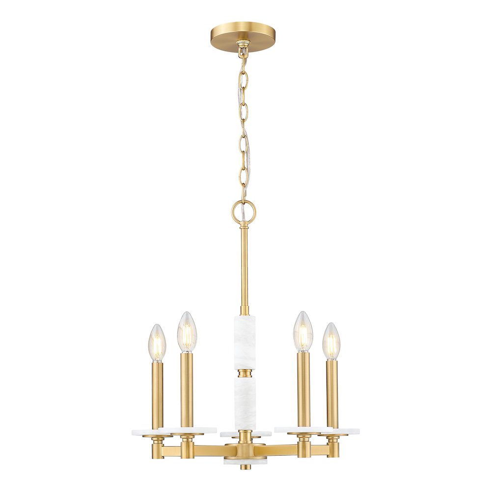 Z-Lite Kaden 5 Light Chandelier in Modern Gold color, Steel frame. Picture 3