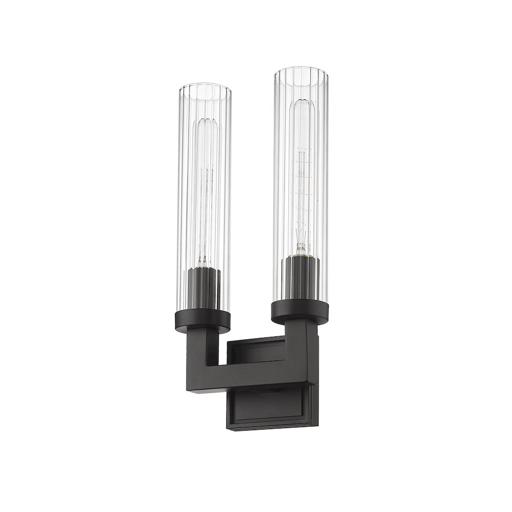 Z-Lite Beau 2 Light Wall Sconce in Bronze  Frame Finish. Picture 5