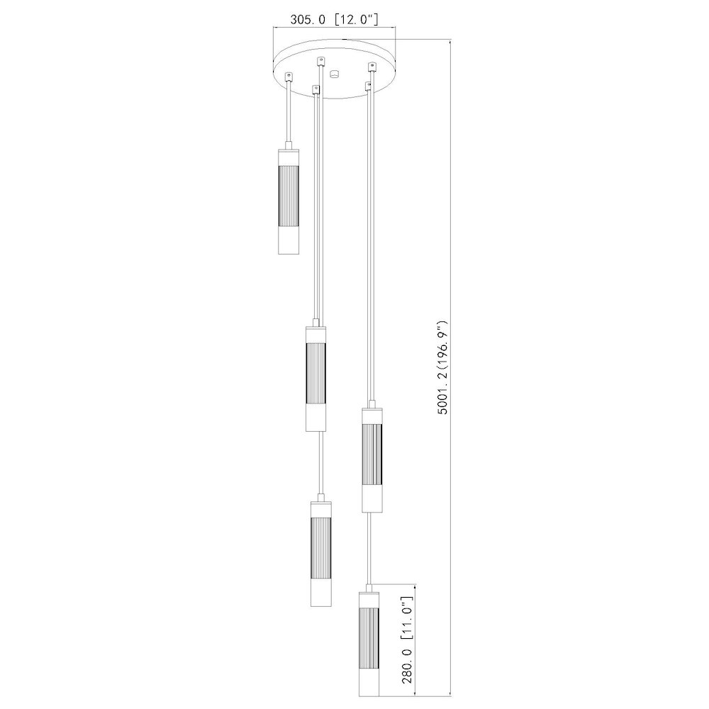 Z-Lite Stari 5 Light Chandelier in Modern Gold color, Steel frame. Picture 8