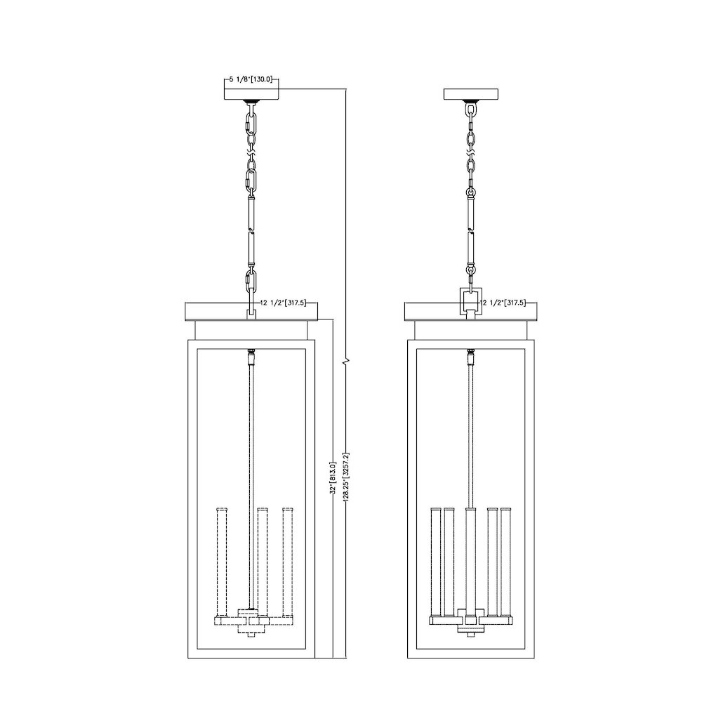 Z-Lite 5 Light Outdoor Chain Mount Ceiling Fixture. Picture 8