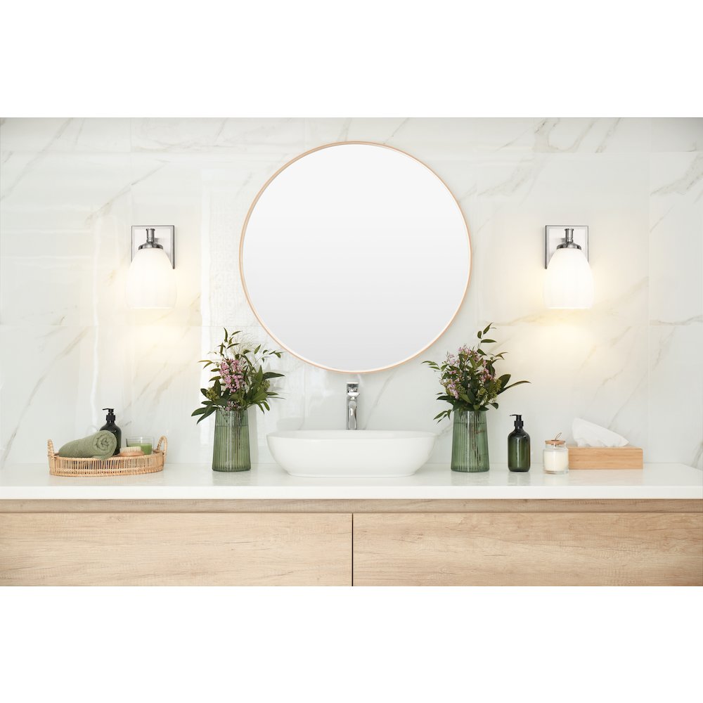 Z-Lite Oren 1 Light Vanity in Brushed Nickel color, Steel frame. Picture 6
