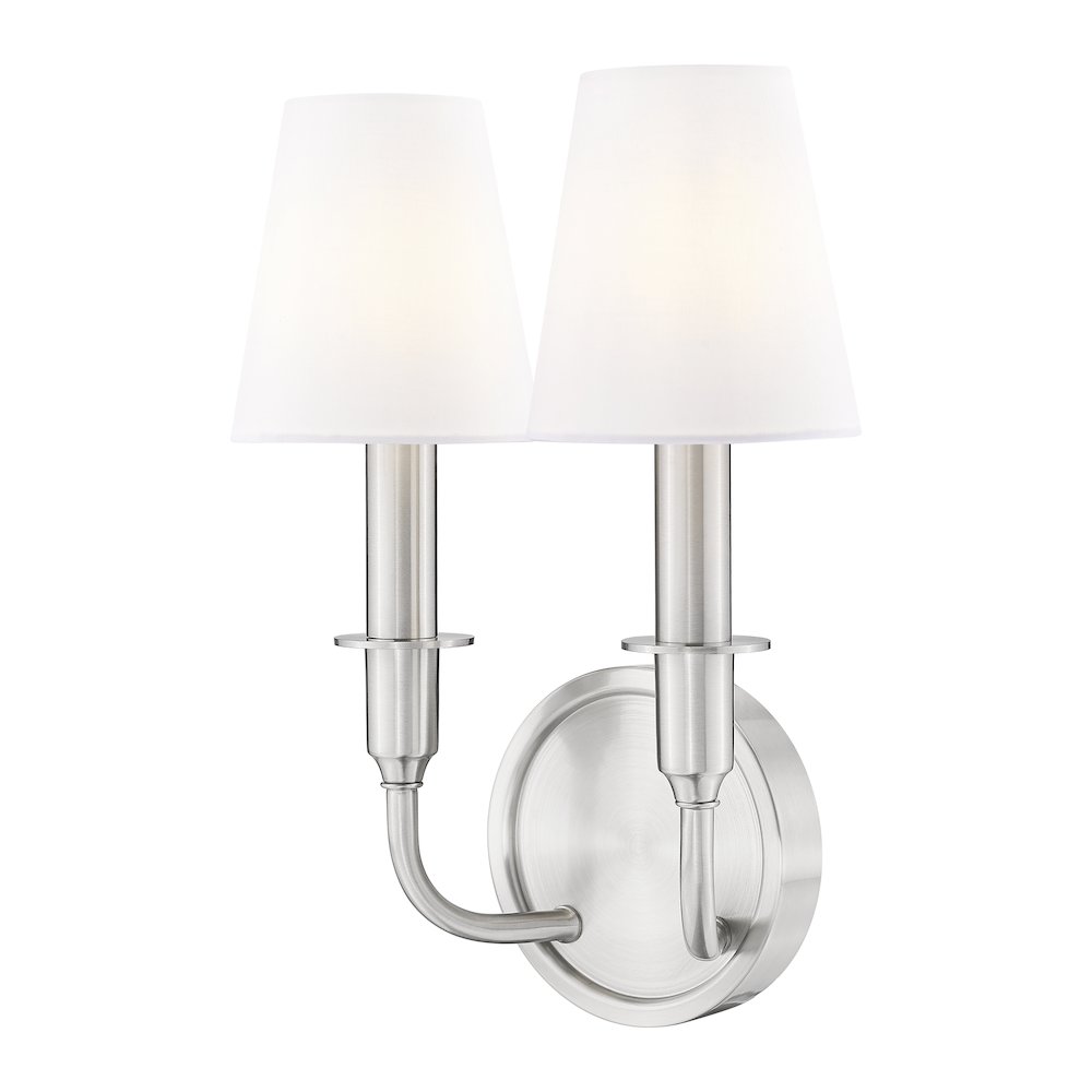 Tova 2 Light Brushed Nickel Wall Sconce. Picture 1