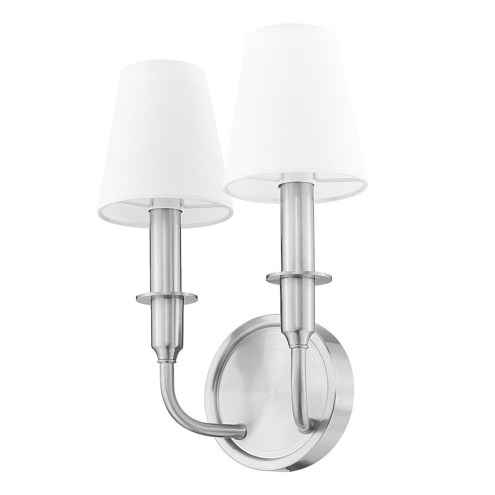 Tova 2 Light Brushed Nickel Wall Sconce. Picture 7